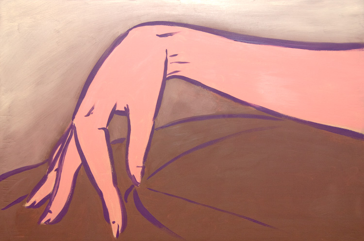 Chris Rywalt, Tina's Hand, 2008, oil on panel, 16x24 inches